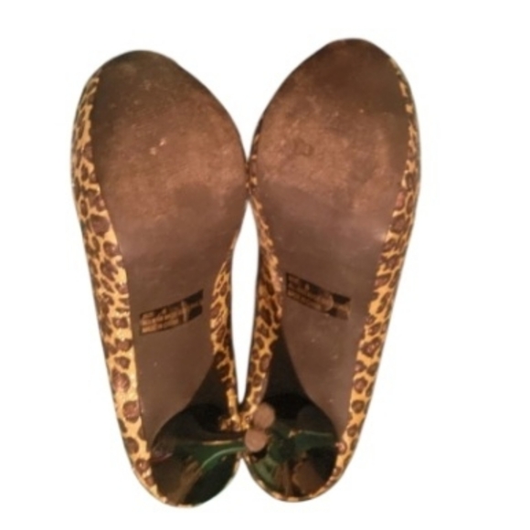 QUPID NEUTRAL 107 Gold Bronze Leopard Glitter Platform Pumps Size 8 - Picture 10 of 12